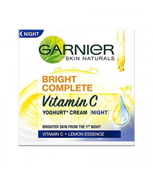 Garnier Skin Naturals, Night Cream, Anti-Dark Spots & Brightening, Bright Complete Vitamin C Yoghurt, 40 g